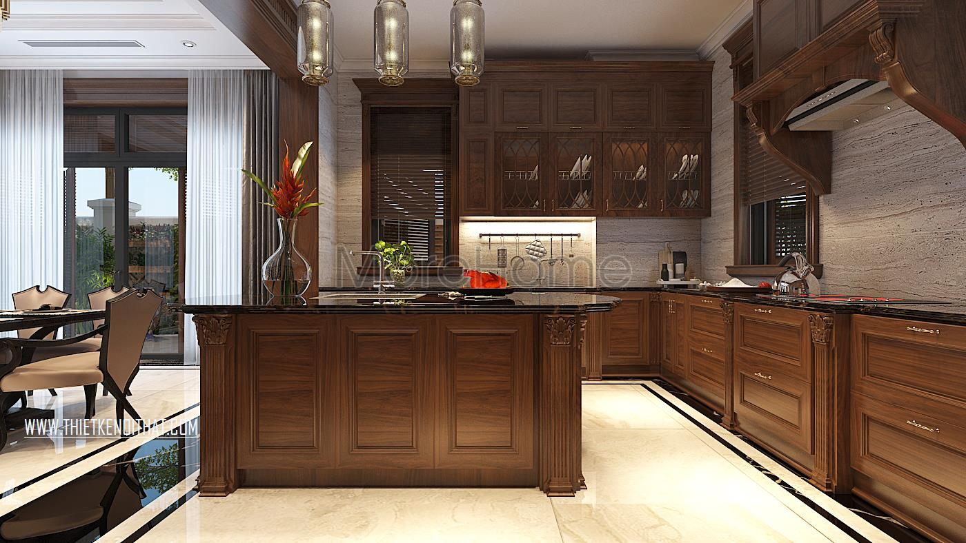 Thiết kế nội thất phòng bếp biệt thự Vinhomes GreenBay HL30 